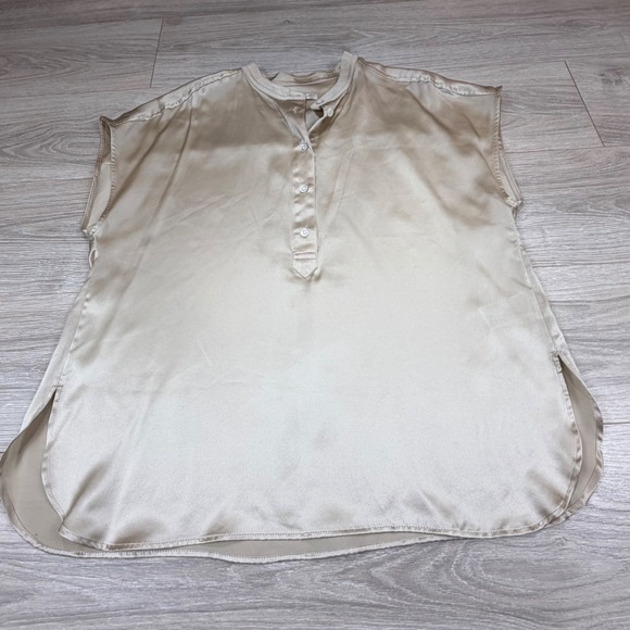 Banana Republic Serenade Silk Dolman Tunic Beige Champagne 100% Silk Blouse Sz M - Picture 3 of 8